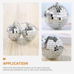 24 pçs bola reflexiva palco espelho bolas acessórios glitter ornamentos de natal mini discoteca teto encantos guirlanda flash - Image 5