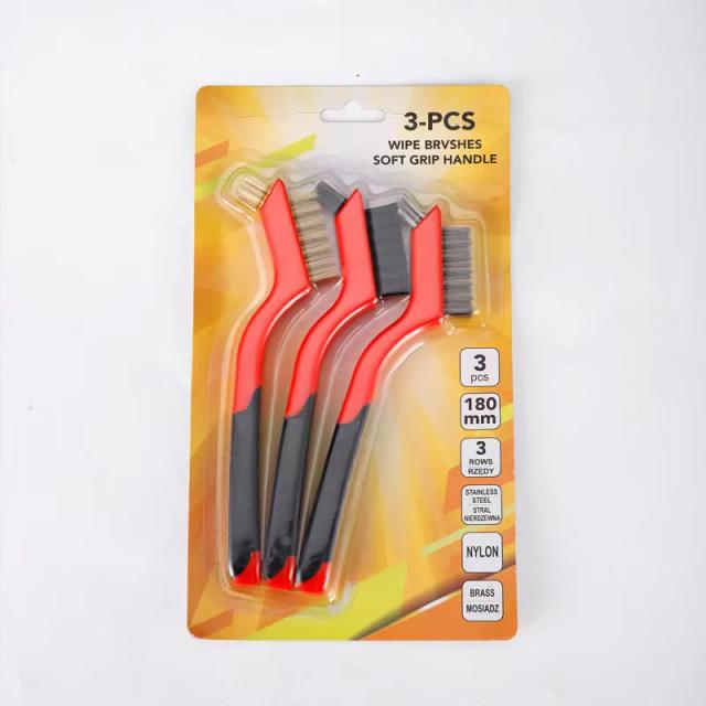 Escova de Limpeza de Latão e Aço Inoxidável - Conjunto com 3 Peças para Polimento e Remoção de Ferrugem