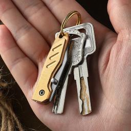 Mini chaveiro utilitário dobrável de latão, canivete pequeno para homens, abridor de envelope, ao ar livre, minúsculo, pacote - Image 4
