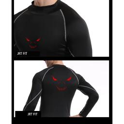 Camisa de manga comprida de compressão masculina, gola alta, treinamento de ginástica, corrida, secagem rápida, musculação, roupas esportivas - Image 6