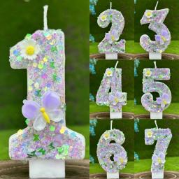 Sparklers Number Birthday Candle, Velas Digitais, Butterfly Cake Topper, Aniversário, Memorial Day, Decoração da Festa, Baby Shower, 0-9 - Image 1