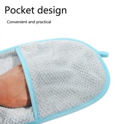Toalha de banho pet microfibra com bolso, cobertor de secagem ultra absorvente para cães pequenos e gatos - Image 4