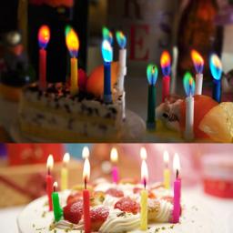 Velas multicoloridas para decoração de bolo, chamas seguras, casamento e festa de aniversário, chama colorida, sobremesa, 12 pçs/pacote - Image 3
