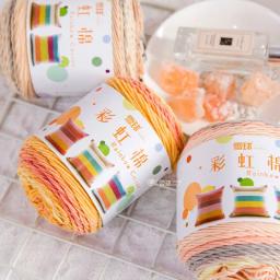 Fio de algodão arco-íris, Linha de algodão com leite, Acrílico DIY Tecido à Mão, Cachecol Cobertor e Camisola Crochet, 5 Vertentes, 100g - Image 1