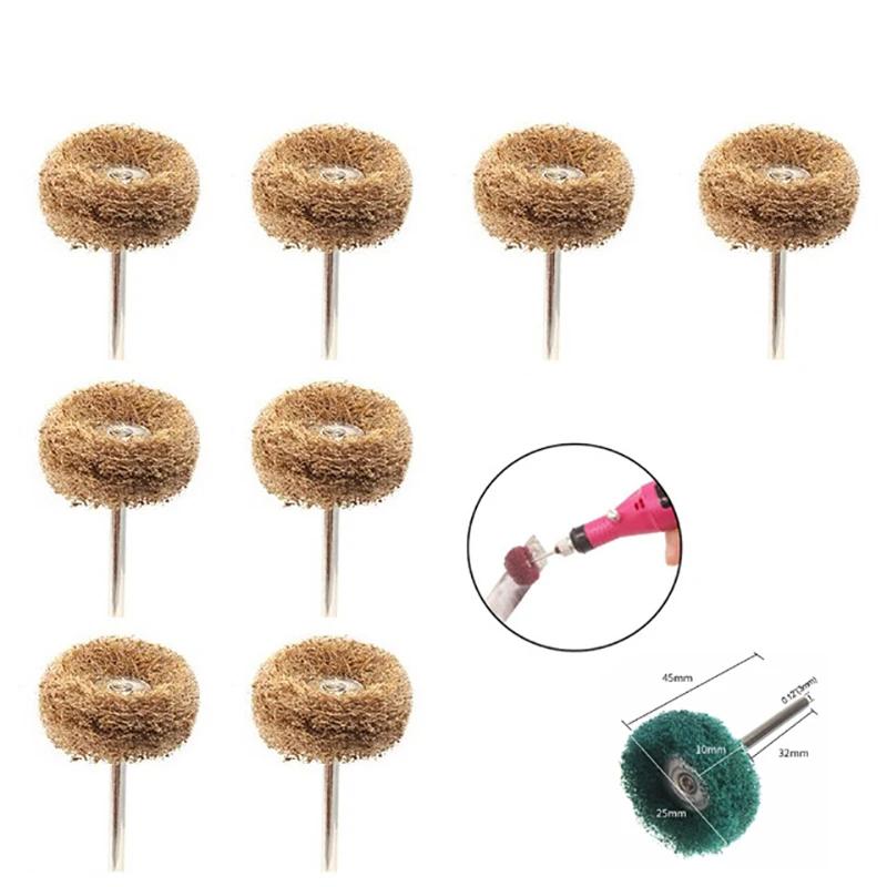 5-20pcs Mini Broca Escova Abrasiva Nylon Polimento Roda Dremel Rotary Hand Tool Acessórios Set Rust Remover - Image 1