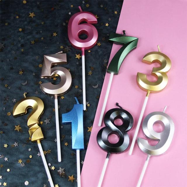 Velas coloridas para bolos de festas infantis, decoração para meninos e meninas, idades de 0 a 9 anos