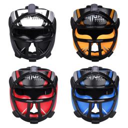 Capacete de boxe muay thai, protetor de cabeça com máscara, equipamento para treino de artes marciais, mma, muay thai, protetor de cabeça, novo - Image 1