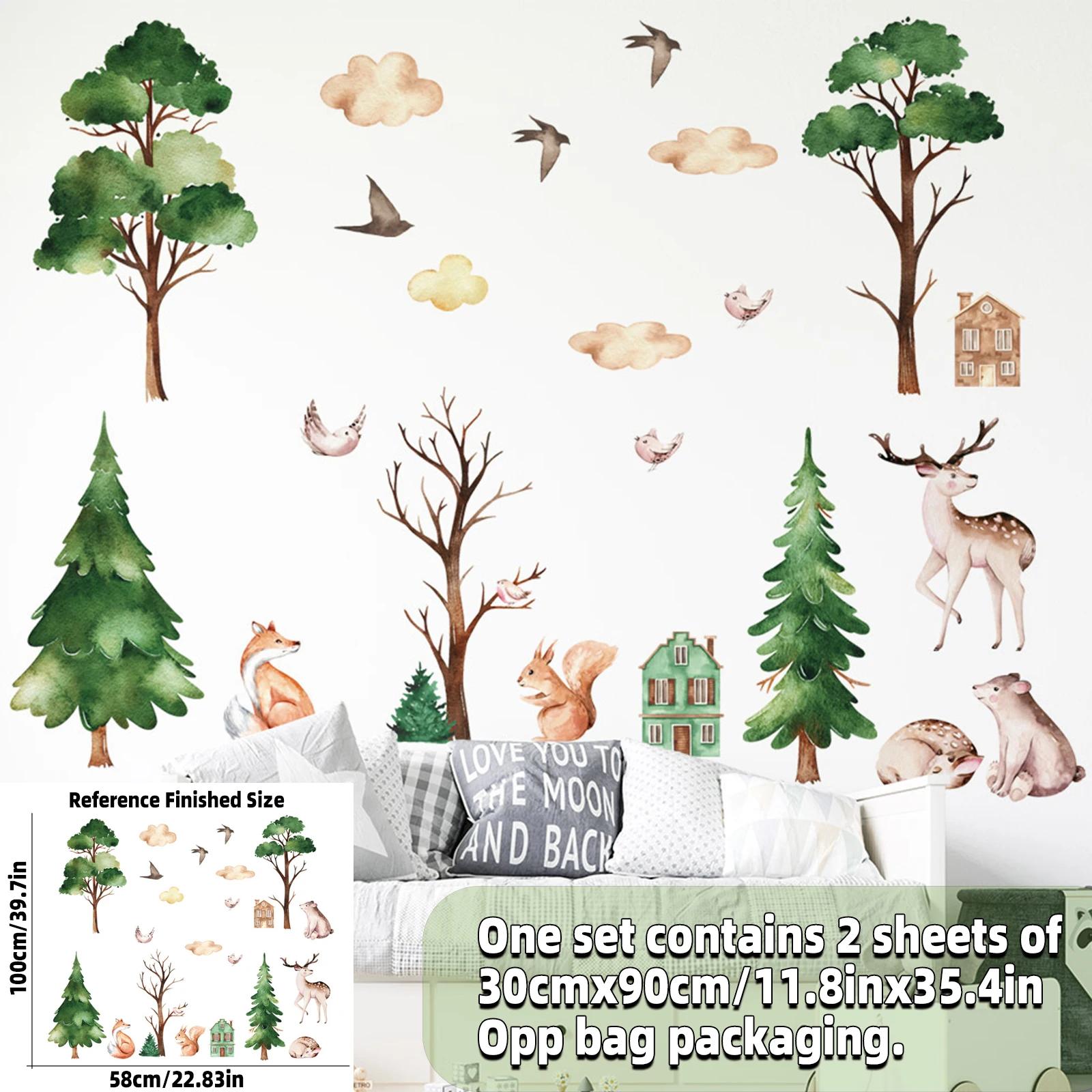 Adesivos de parede com animais, safári, selva, floresta, para meninos, meninas, berçário, quarto das crianças, sala de estar, sala de aula decoração - Image 1