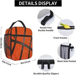 Lancheira esportiva de basquete, lancheira portátil isolada, mini refrigerador de volta às aulas, kit térmico de refeição para meninas e meninos - Image 5