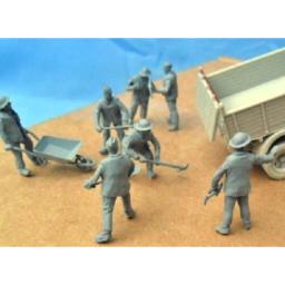 Kit de montagem de resina fundido, pioneiro britânico e carrinho de ferramentas, 7 figuras, sem pintura, 1: 72 - Image 1
