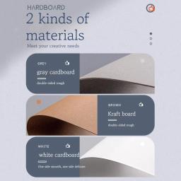 Papelão de Papel Rígido para Artesanato DIY, Cartão, Pacote Álbum, Folhas de Papel Kraft A5, Papel A4 Grosso, Cinza e Branco, Alta Qualidade, 1-2mm - Image 4