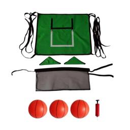 Mini cesta de basquete para trampolim com gabinete rack de basquete com 3 mini bolas e bomba acessório de trampolim esportivo - Image 6