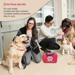 Cão e gato viajando kit de primeiros socorros, suprimentos de emergência, pet manual de primeiros socorros para caminhadas, camping e caça, 127 - Image 5