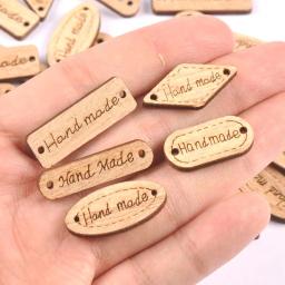50Pcs Misto Rhombus/Oval/Retângulo Etiquetas De Madeira Inacabadas Pendurado Ornamentos Artesanato Tags de Madeira Suprimentos DIY Handwork Decoração C3361 - Image 3