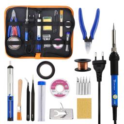 Kit de Ferro de Solda Elétrico com Temperatura Ajustável, Ferramentas de Reparo de Solda, 60W, 220V, 110V - Image 1