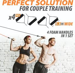 Lbs conjunto de faixas elásticas de resistência, equipamento para exercícios de fitness, puxar corda, yoga, treinamento, academia em casa - Image 3
