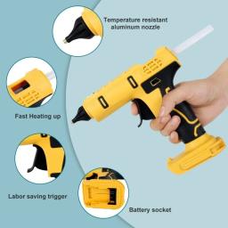 Pistola de cola quente portátil elétrica sem fio, Reparar ferramenta DIY, soldagem a quente, bocal anti-escaldante com 10 varas para Dewalt - Image 3