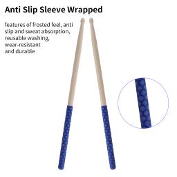 Anti Slip Baqueta com Ponta Triangular, Acessórios Para Instrumentos Musicais, Punho Envolvido, 5A, 1 Par - Image 2