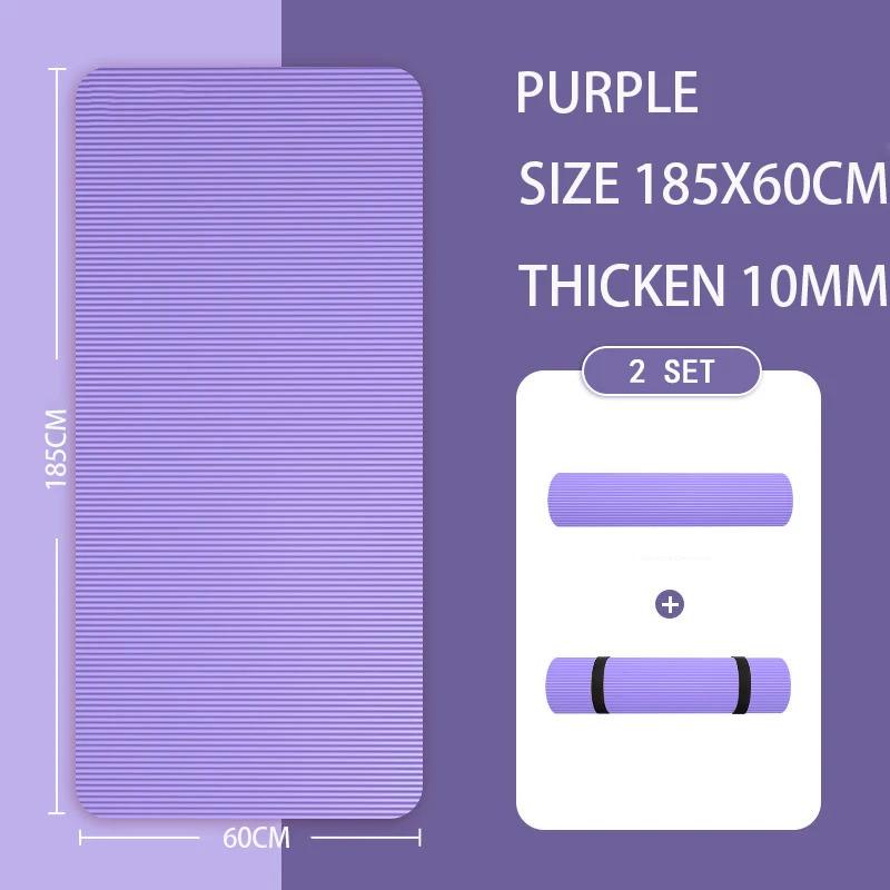 Tapete esportivo grosso de 200 cm x 90 cm Tapete de fitness grosso para yoga pilates e meditação com alça portátil ideal para yoga esportivo antiderrapante perfeito para exercícios e fácil de transportar - Image 1