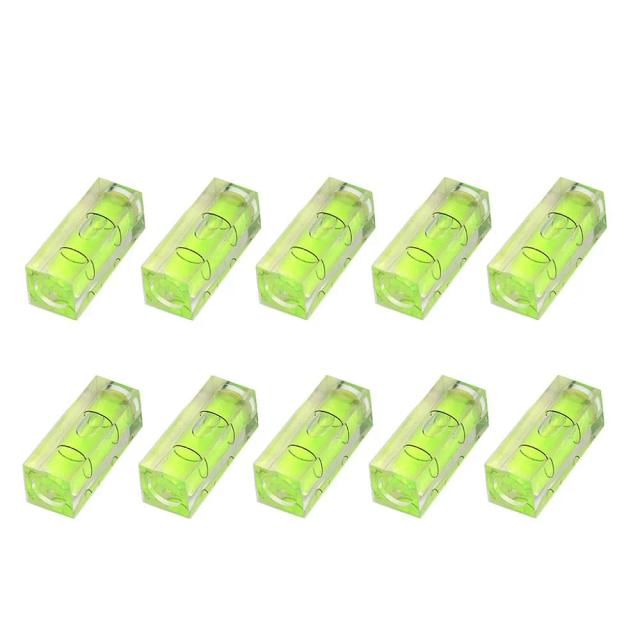 Nível de Bolha Horizontal com Balanceador Quadrado e Transferidor Verde - Conjunto de Medição Suspensa em 5 ou 10 Peças, Dimensões 40x15x15mm