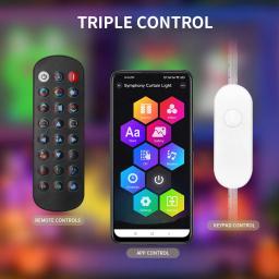 Inteligente Cortina String Luz com controle remoto, Display LED, DIY Party Decor, Imagem, Texto, Música, Bluetooth App, 400LED String, WS2812B - Image 5