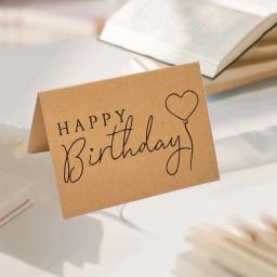 Feliz Aniversário Cartões de Papel Kraft para Bolos Presente, Embrulho Festa, Alta Qualidade, 10cm * 14,5 cm, 5Pcs por Conjunto - Image 1