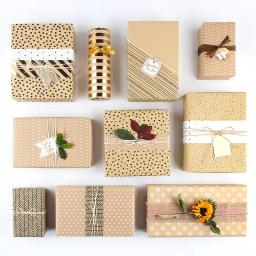 Rolo De Papel Kraft Para Embrulho De Presente, Colorido, Baby Shower, Holiday Party, Natal, Casamento, 50x70cm - Image 5