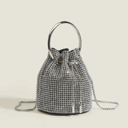 2024 novo balde saco feminino crossbody bolsa de ombro franjas design dobrável corrente bolsa item venda quente - Image 2