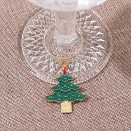 Copos de vinho de Natal charme para festa, copo de ano novo, anel decoração, encantos casa, 6pcs por conjunto, 2024 - Image 6