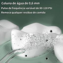 Fio dental de água com raspador de língua e 10 peças de escovas interdentais palhetas de dentes 8 jatos 3 modos de higiene bucal Lavador de boca portátil sem fio fio dental de água para limpador de dentes Ipx7 - Image 5