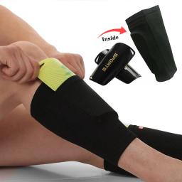Um conjunto de meias de proteção de futebol com bolso para o futebol shin pads perna protetor de bezerro mangas adulto shin guard suporte meia - Image 4