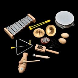 9 pçs crianças instrumentos musicais brinquedo mão sino chocalho shaker percussão criança instrumentos musicais para crianças - Image 3