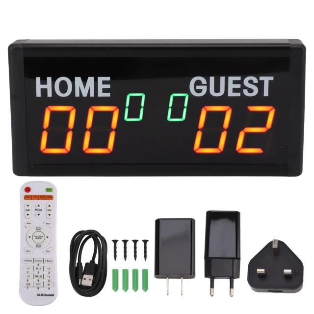 Placar Digital LED Portátil com Controle Remoto para Badminton, Basquete e Futebol - Tela de 1.8 Polegada