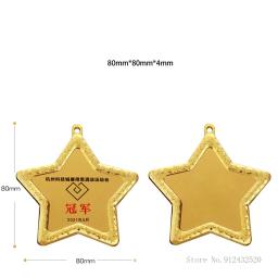 Medalha Em Forma De Pentagrama De Metal De Liga Personalizado, Medalhas De Produção, Competição De Eventos Esportivos Escolares, Prêmios De Estrela De Cinco Pontas, 1Pc - Image 5