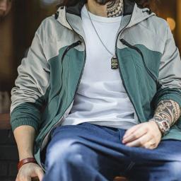 Maden Jaqueta de paraquedas masculina com capuz jaqueta esportiva respirável e seca estilo Gorpcore design solto com blocos de cores perfeita para primavera e outono - Image 5