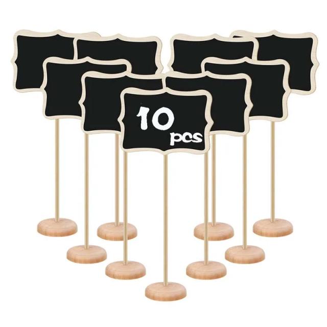 Mini Quadros de Madeira para Casamentos e Festas - Kit com 10 Sinais Personalizáveis para Mensagens, Etiquetas de Buffet e Cartões de Lugar