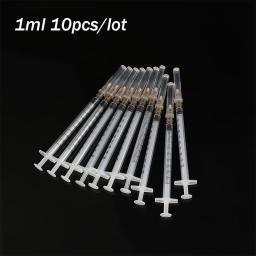Indústria Seringa com Chapéus, Seringa Plástica, Alimentador de Agulhas com Agulhas, Injetor Veterinário, 1ml, 10Pcs - Image 1