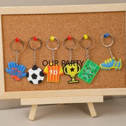 Sports Football Tema Keychain para Crianças, PVC Chaveiros, Futebol Mochila, Pingente De Brinquedo, Favores De Festa De Aniversário, Pinata Fillers, Goodie Bag, 12Pcs - Image 3