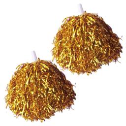 Pompons de torcida metálicos com alça antiderrapante, flores de mão, eventos esportivos, dança, liderança de torcida, 2pcs - Image 3