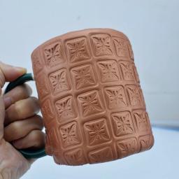 Olaria Ferramentas Carimbo, Bloco de Madeira, Quadrado, Barroco, Marrocos, Padrão Flor, Textura Grave Selo, Cerâmica Polymer Clay, Ferramentas Impressão - Image 3