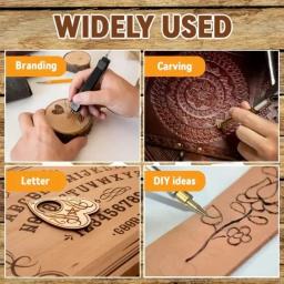 Pyrography Carving Stencil Set, DIY Wood Burning Set, 26 Letras, Molde De Cobre, Molde, Ferro De Solda, Caneta Dicas, Kit Ferramentas, Gadgets - Image 5