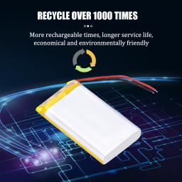 1 unidade 3,7 V 3000 mAh 103665   Bateria recarregável de polímero de lítio GPS para gravador de condução de luz LED PSP alto-falante Bluetooth - Image 4