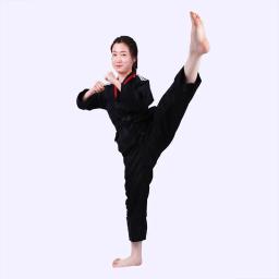 Artes Marciais, Uniforme de Treinador de Taekwondo Preto, Boxe, Adulto, Crianças, Estudantes - Image 1