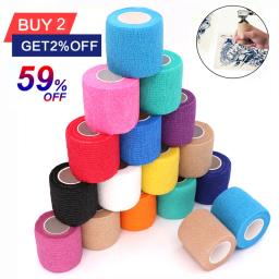 Elastoplast para protetor esportivo, suporte atlético, auto-adesivo, bandagem elástica, envoltório para joelho, dedo, tornozelo, palma, 18 cores - Image 1