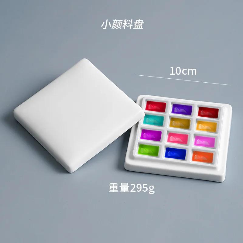 Paleta Cerâmica Quadrada para Mistura de Cores, Bandeja de Pintura para Aquarela, Guache, Pintura Acrílica, Art Supplies - Image 1