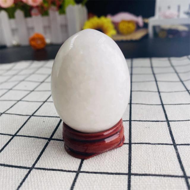 Bola de Jade Natural para Handebol Fitness com Cristais de Cura em Forma de Ovo para Relaxamento e Massagem Terapêutica com Quartzo