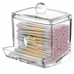 Cotonete Bola Caixa De Armazenamento Com Tampa, Grande Capacidade, Banheiro, Acrílico, Recipiente Transparente, Frasco, Dispenser - Image 1