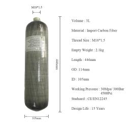 Acecare 3l ce cilindro de fibra carbono tanque ar 4500psi com protetor botas borracha para mergulho - Image 2