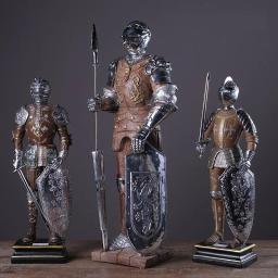 Modelo de armadura de guerreiro medieval, ornamentos de cavaleiro romano antigo, arte vintage europeia, armadura de guerreiro, decoração de quarto de casa, escritório - Image 1