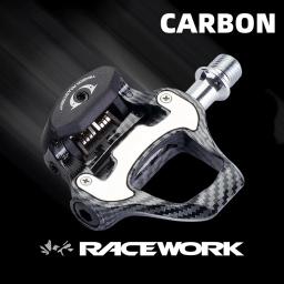 RACEWORK-Pedais De Bicicleta De Fibra De Carbono Com Rolamentos, Sistema De Bloqueio, Peças De Ciclismo Ultra Leves, LOOKKeo, SPD - Image 6